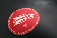 Close-up of Rocket Science Sports logo printed on Rocket Aquasense wetsuit chest