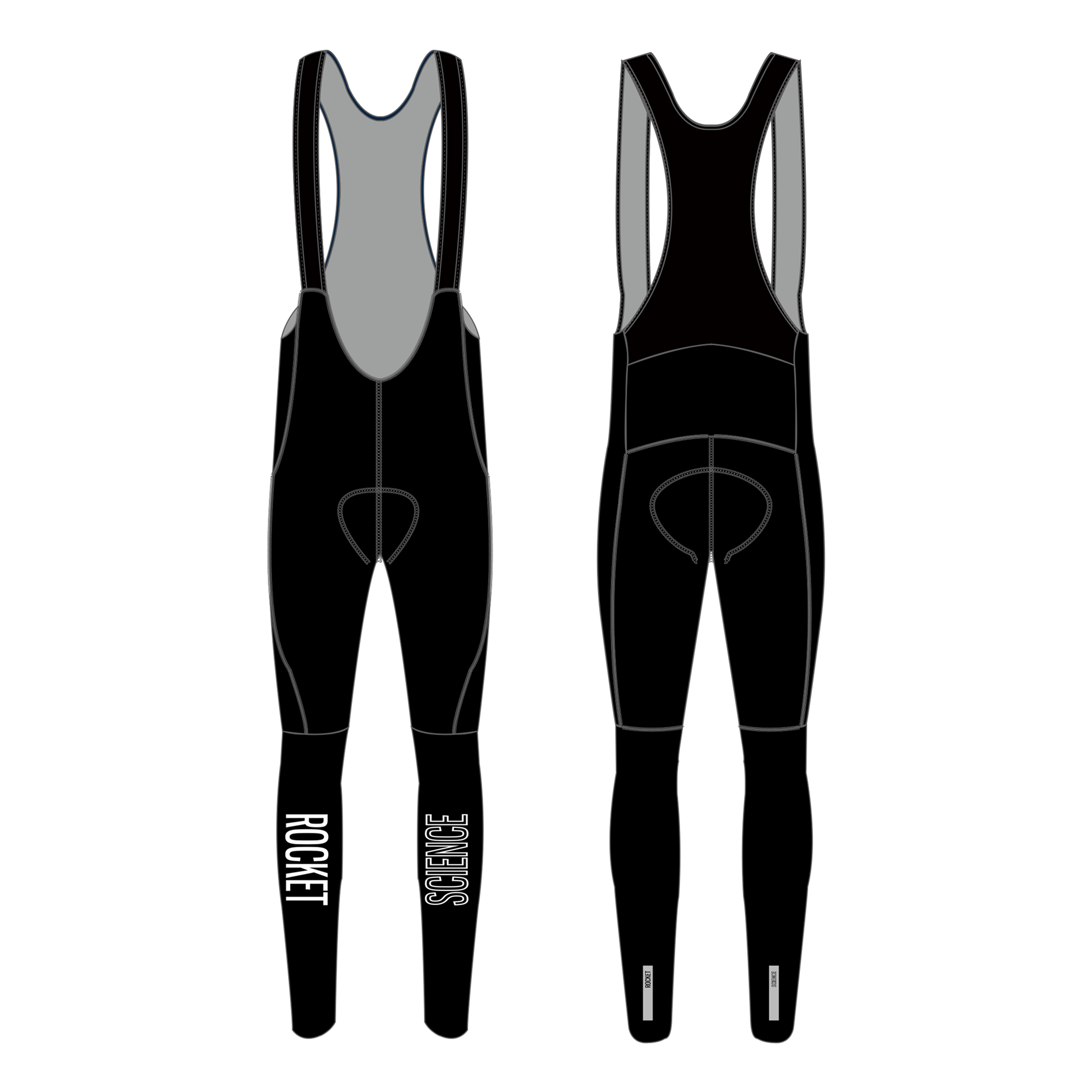 Men's Winter Long Tights Bibs, Premium Padding