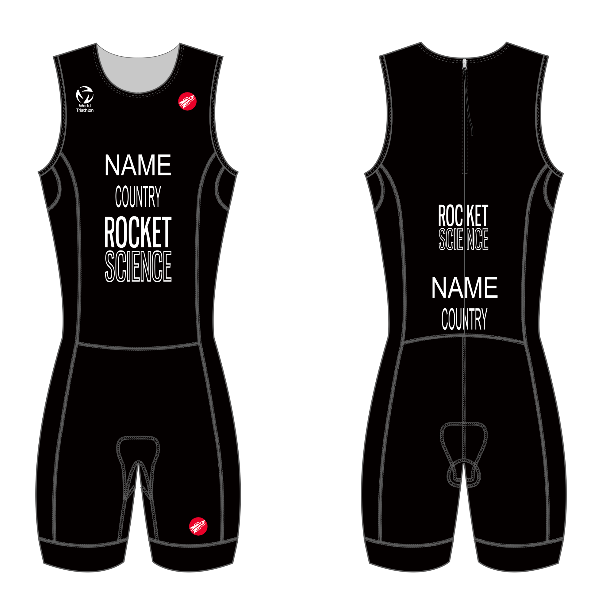 ITU Men's Back Zipper, with leg gripper