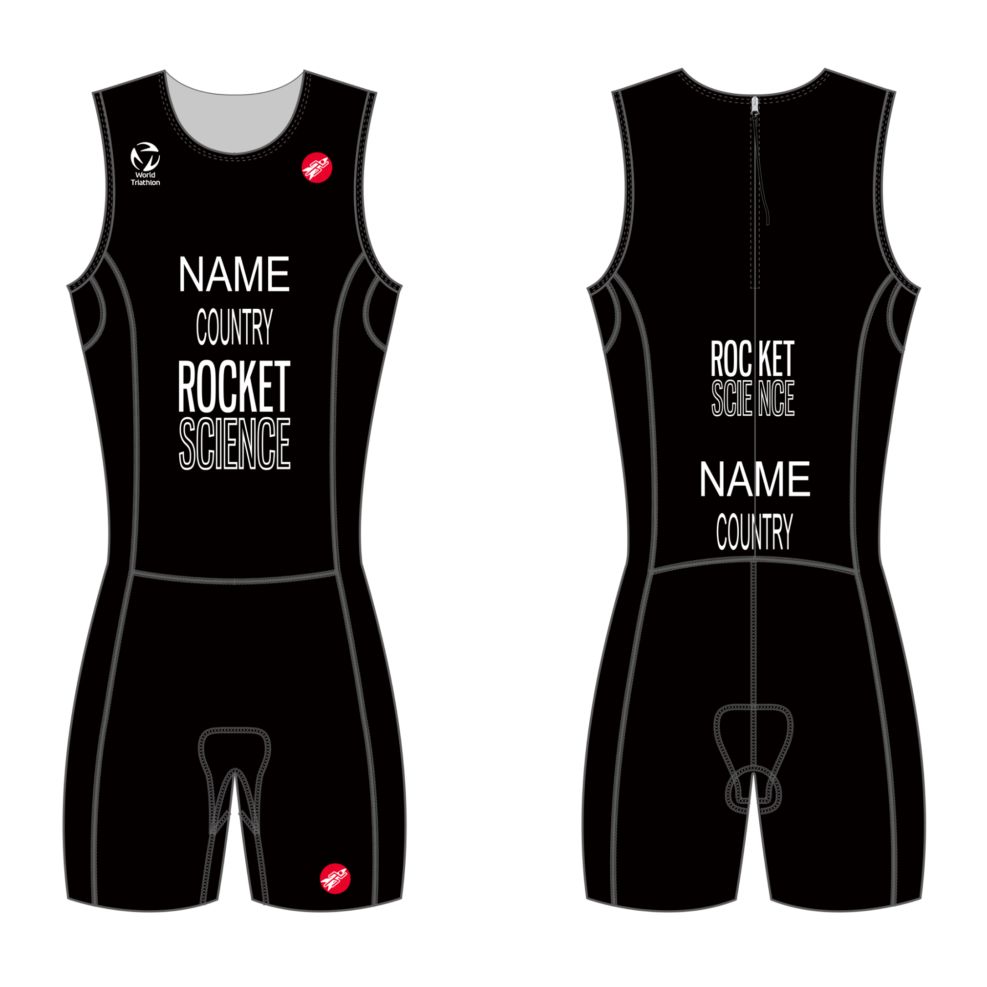 ITU Men's Back Zipper, no leg gripper