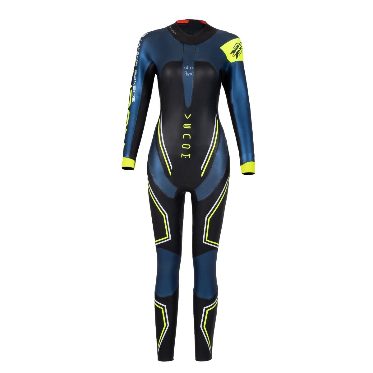 Rocket Science Sports VENOM women’s long-sleeve wetsuit designed for triathlon and open-water swimming Front