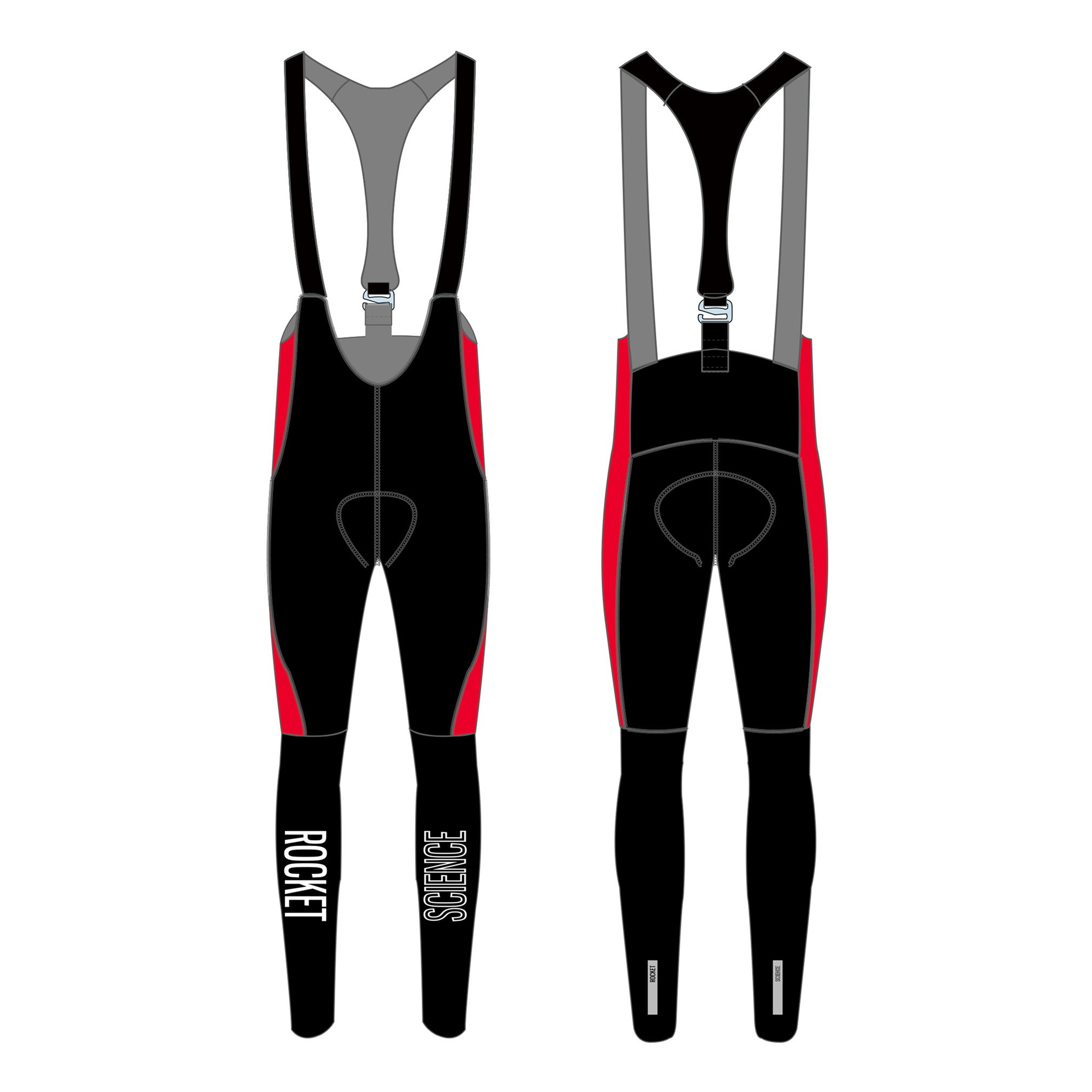 Women's Winter Long Tights Bibs, Premium Padding